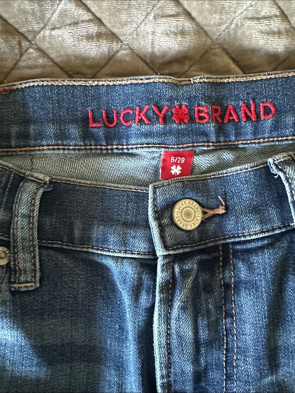 Lucky Brand Dark Blue Wide-Leg Jeans with Raw Hem - Picture 2 of 6